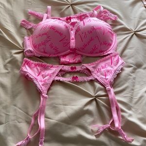 VS Bra, Panty and Garter Set